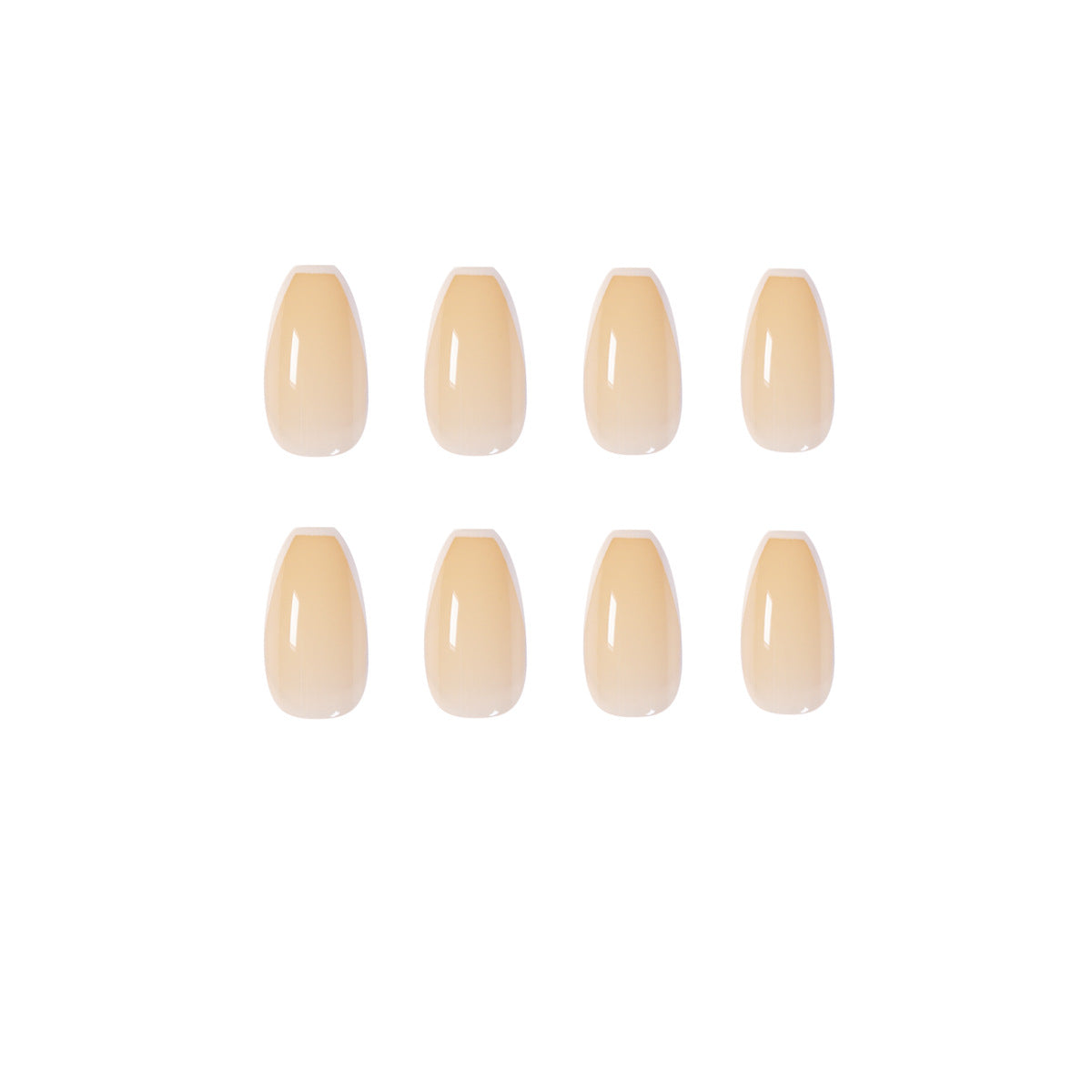Cream-colored short ballet fake nails